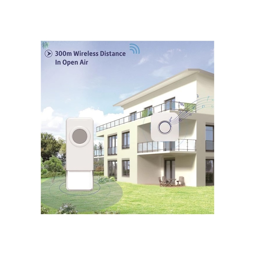 Wireless doorbell 3xAAA IP55 black