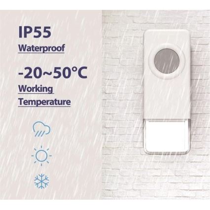 Wireless doorbell 3xAAA IP55 black