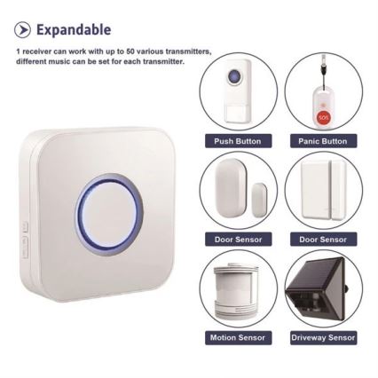 Wireless doorbell 3xAAA IP55 black