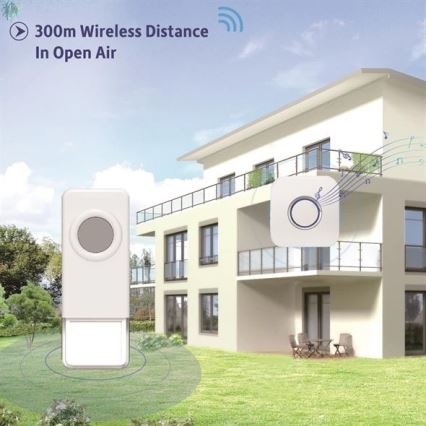 Wireless doorbell 3xAAA IP55 white