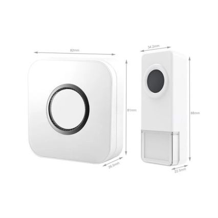 Wireless doorbell 3xAAA IP55 white