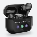 Wireless earphones with LCD display 300 mAh + 2x 30 mAh black