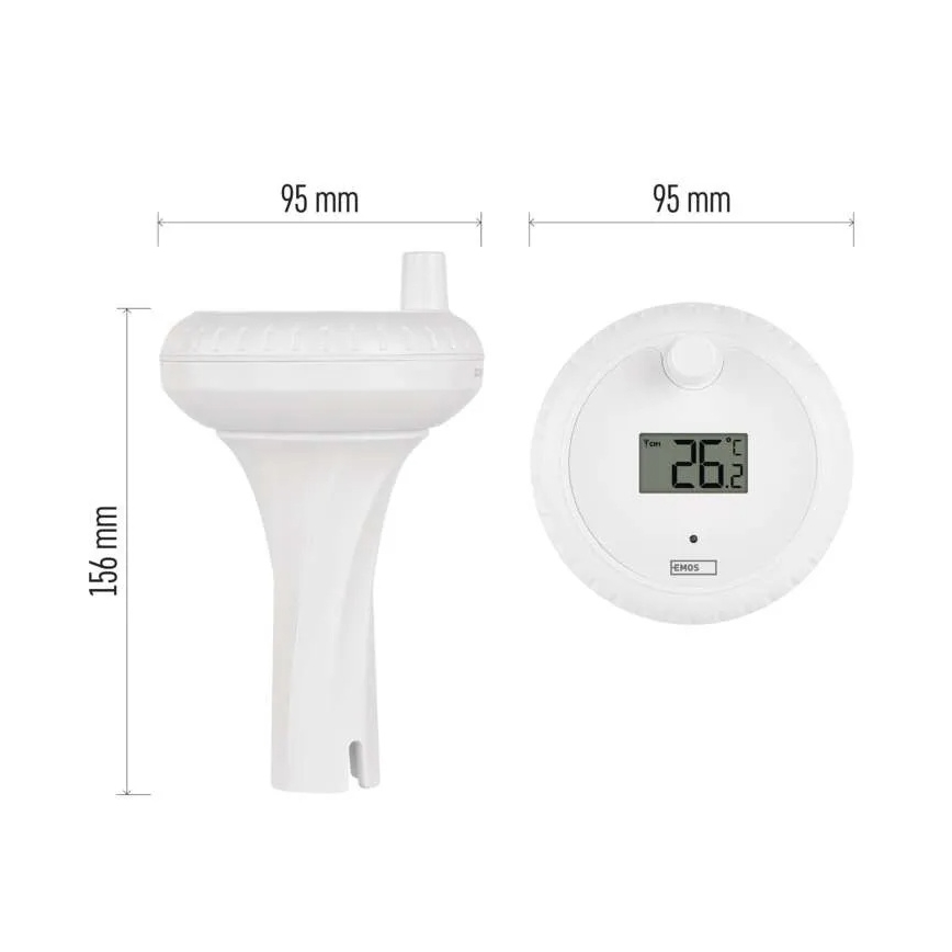 Wireless Floating Pool Thermometer – 2×AA
