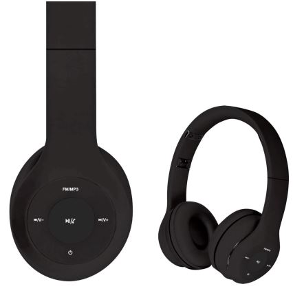 Wireless headphones with a microphone 400 mAh black