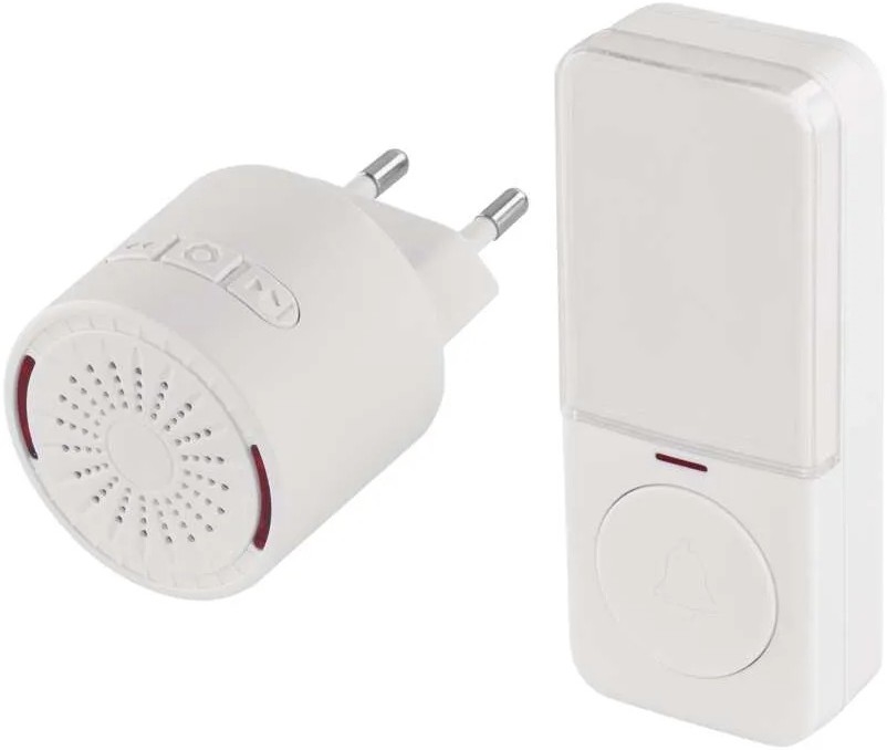 Wireless plug-in doorbell for 230V outlet + 1xCR2032 white