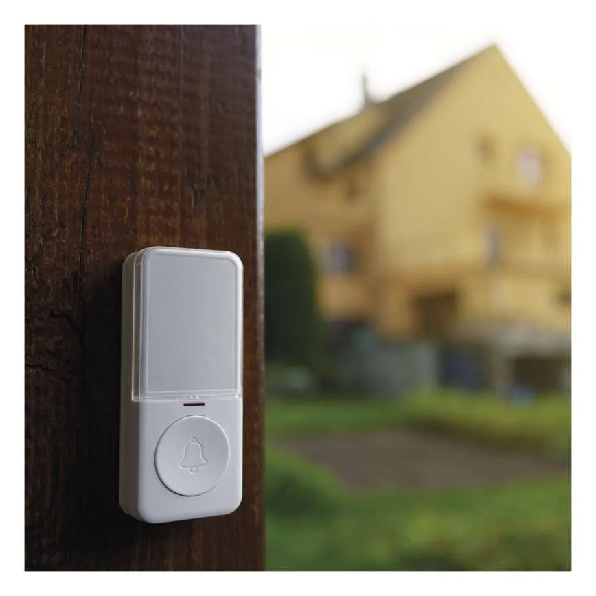 Wireless plug-in doorbell for 230V outlet + 1xCR2032 white