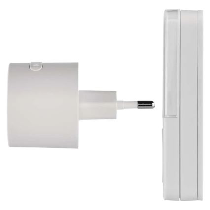 Wireless plug-in doorbell for 230V outlet + 1xCR2032 white