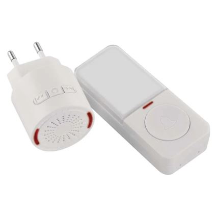 Wireless plug-in doorbell for 230V outlet + 1xCR2032 white