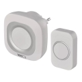 Wireless socket doorbell 230V + 1xCR2032 IP44 white
