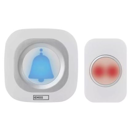 Wireless socket doorbell 230V + 1xCR2032 IP44 white