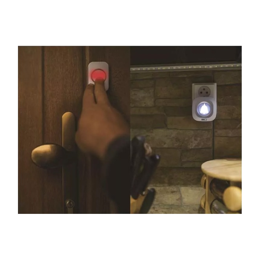 Wireless socket doorbell 230V IP44 white