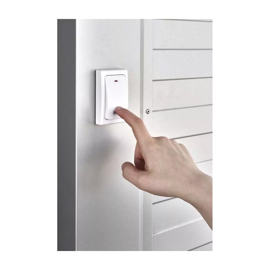 Wireless socket doorbell 230V IP44 white
