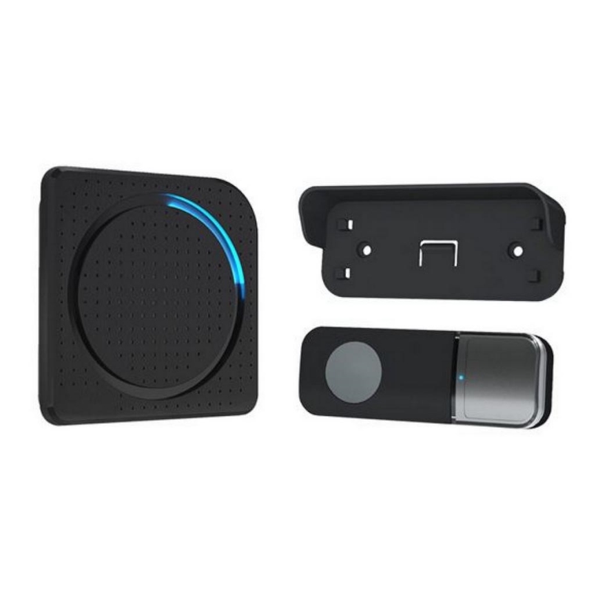Wireless socket doorbell 230V IP56 black