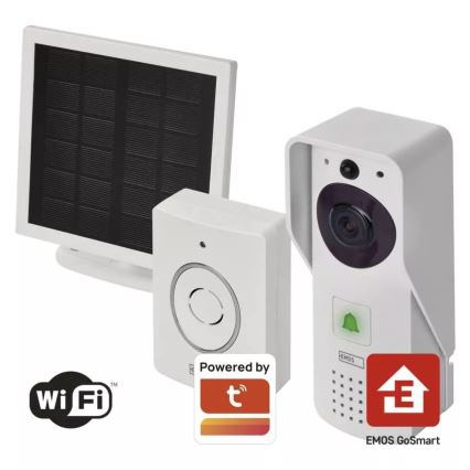 Wireless video doorbell with a solar panel GoSmart 4400 mAh 3xAA IP44 Wi-Fi Tuya