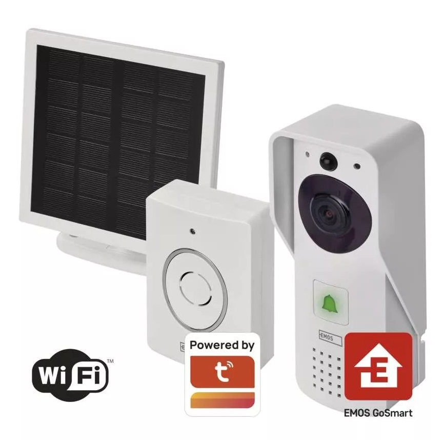 Wireless video doorbell with a solar panel GoSmart 4400 mAh 3xAA IP44 Wi-Fi Tuya