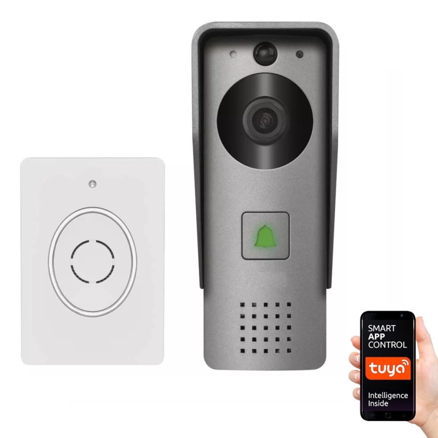 Wireless video doorbell with motion sensor GoSmart 12V 3xAA IP44 Wi-Fi Tuya