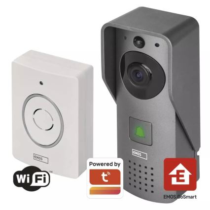 Wireless video doorbell with motion sensor GoSmart 12V 3xAA IP44 Wi-Fi Tuya
