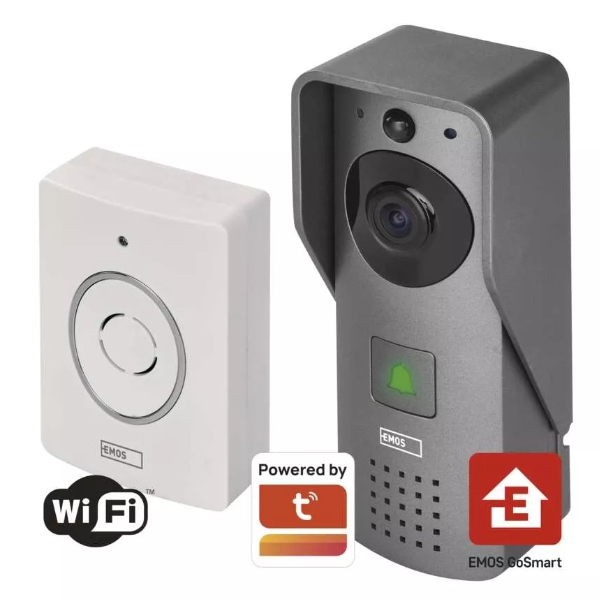 Wireless video doorbell with motion sensor GoSmart 12V 3xAA IP44 Wi-Fi Tuya