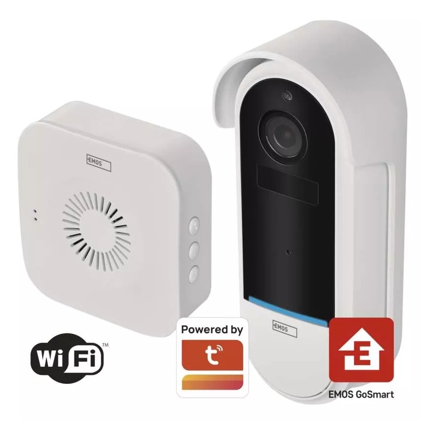 Wireless video doorbell with motion sensor GoSmart 5V 3xAA IP65 Wi-Fi Tuya