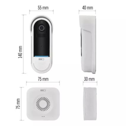 Wireless video doorbell with motion sensor GoSmart 5V 3xAA IP65 Wi-Fi Tuya