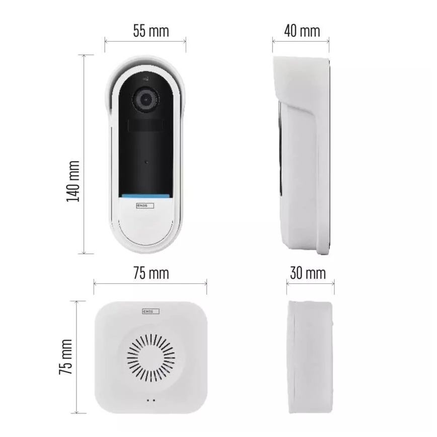 Wireless video doorbell with motion sensor GoSmart 5V 3xAA IP65 Wi-Fi Tuya