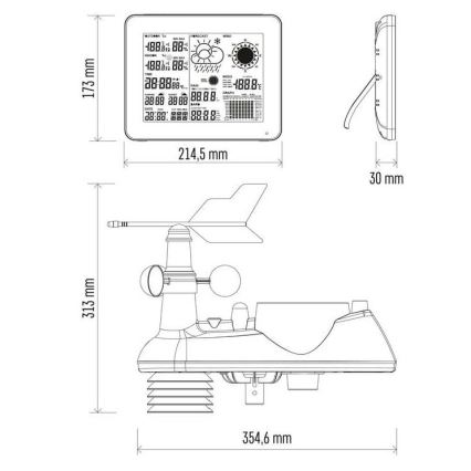 Wireless weather station 5V/3xAAA Wi-Fi Tuya
