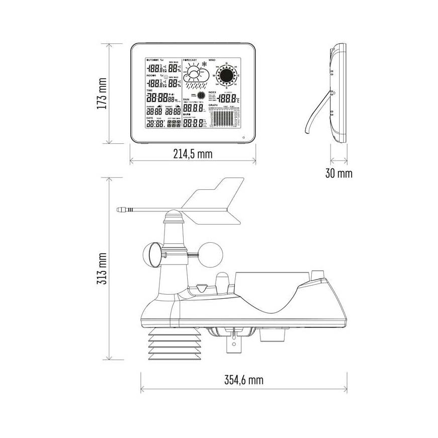 Wireless weather station 5V/3xAAA Wi-Fi Tuya