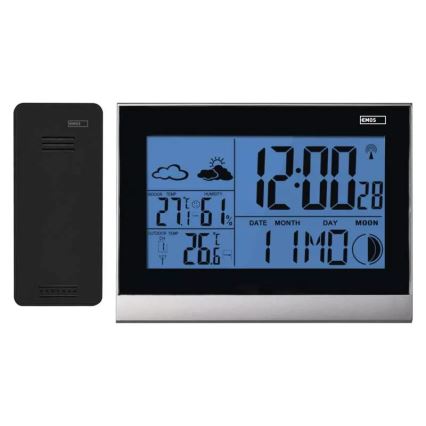 Wireless weather station with alarm clock 3xAAA + 2xAAA black