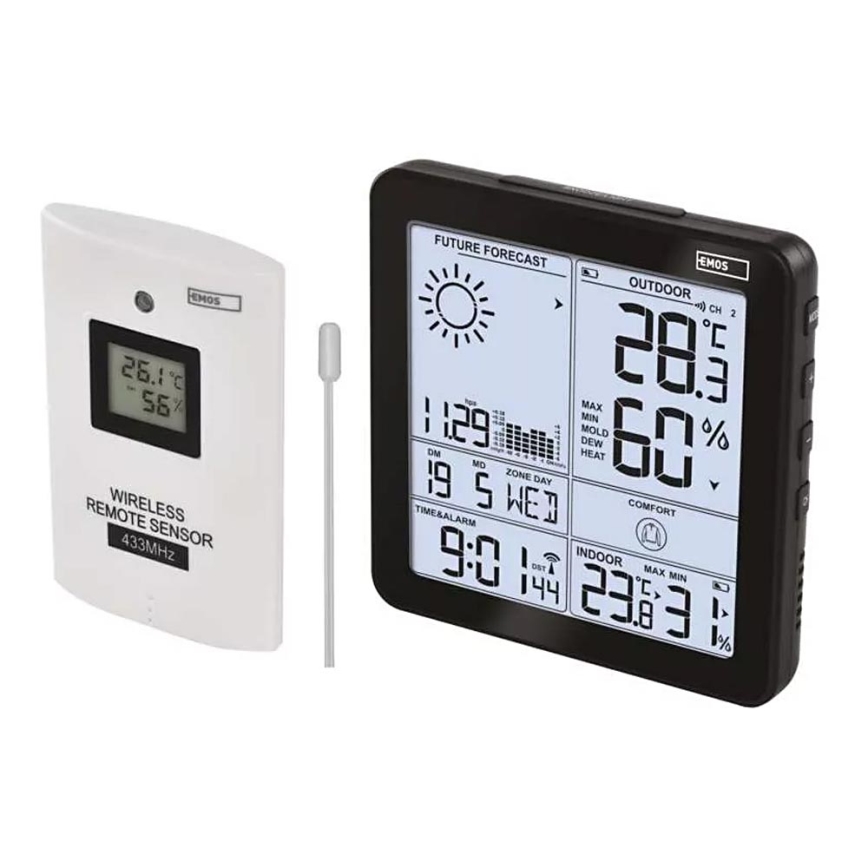Wireless weather station with an alarm clock 3xAA black
