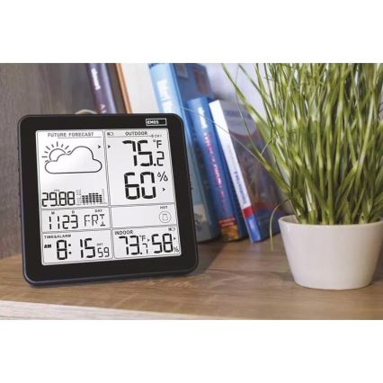 Wireless weather station with an alarm clock 3xAA black