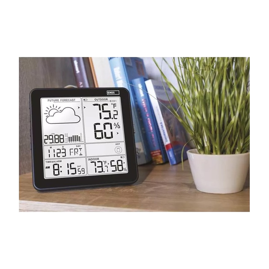 Wireless weather station with an alarm clock 3xAA black