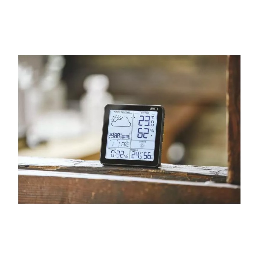 Wireless weather station with an alarm clock 3xAA black