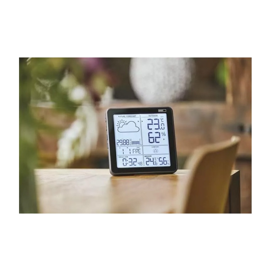 Wireless weather station with an alarm clock 3xAA black