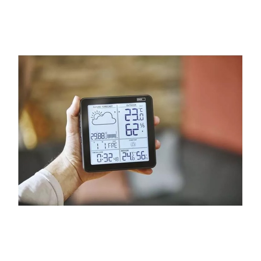 Wireless weather station with an alarm clock 3xAA black