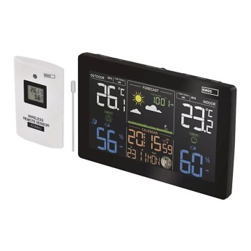 Wireless weather station with an alarm clock 3xAAA black