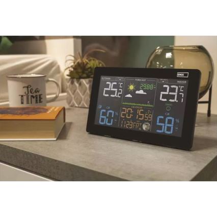 Wireless weather station with an alarm clock 3xAAA black