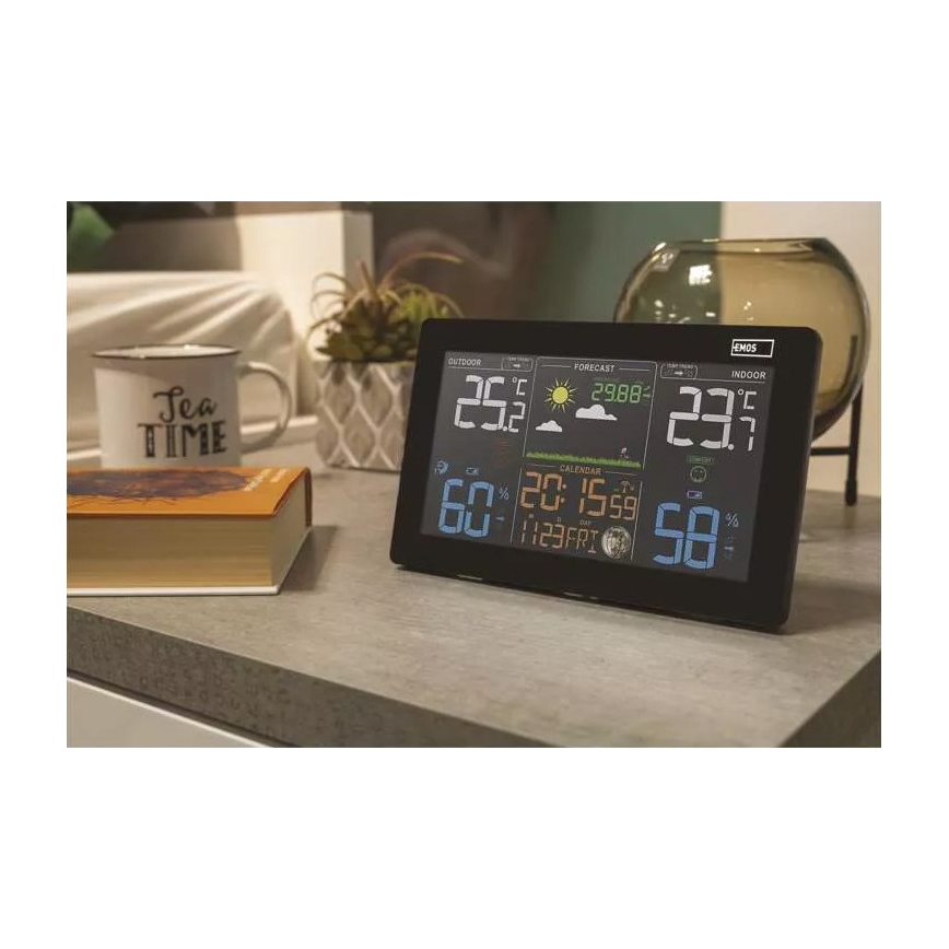 Wireless weather station with an alarm clock 3xAAA black
