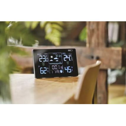 Wireless weather station with an alarm clock 3xAAA black