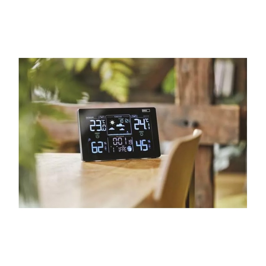 Wireless weather station with an alarm clock 3xAAA black