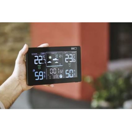 Wireless weather station with an alarm clock 3xAAA black