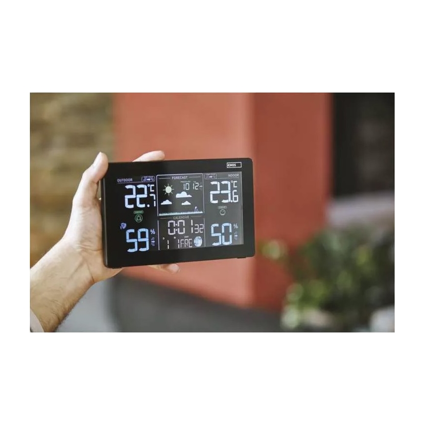 Wireless weather station with an alarm clock 3xAAA black