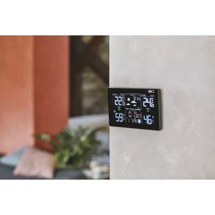 Wireless weather station with an alarm clock 3xAAA black
