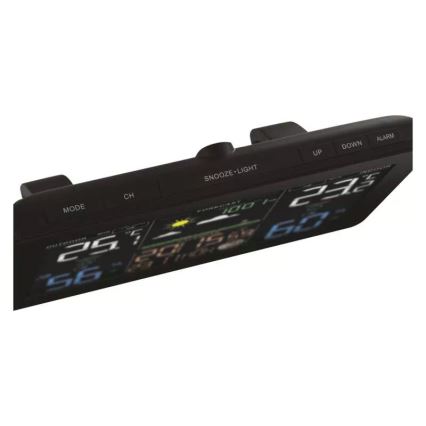 Wireless weather station with an alarm clock 3xAAA black