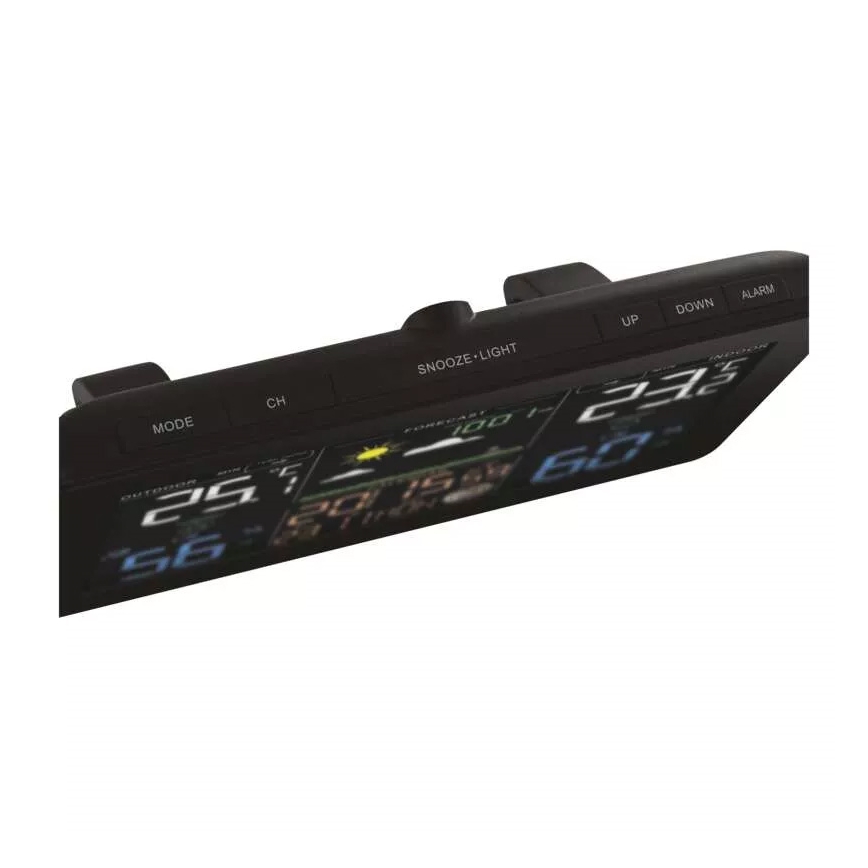 Wireless weather station with an alarm clock 3xAAA black