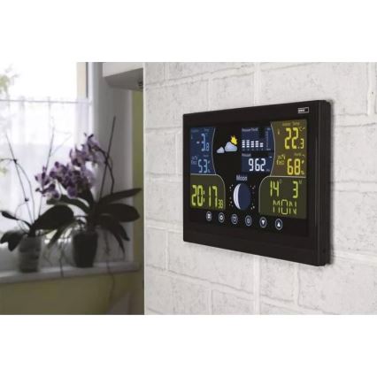 Wireless weather station with an alarm clock 3xAAA black