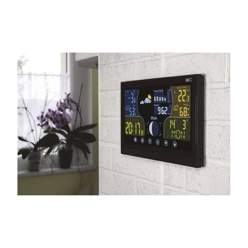 Wireless weather station with an alarm clock 3xAAA black