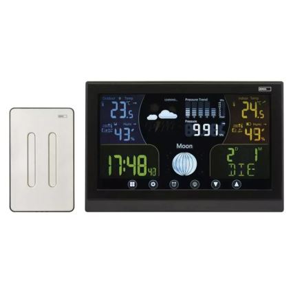 Wireless weather station with an alarm clock 3xAAA black