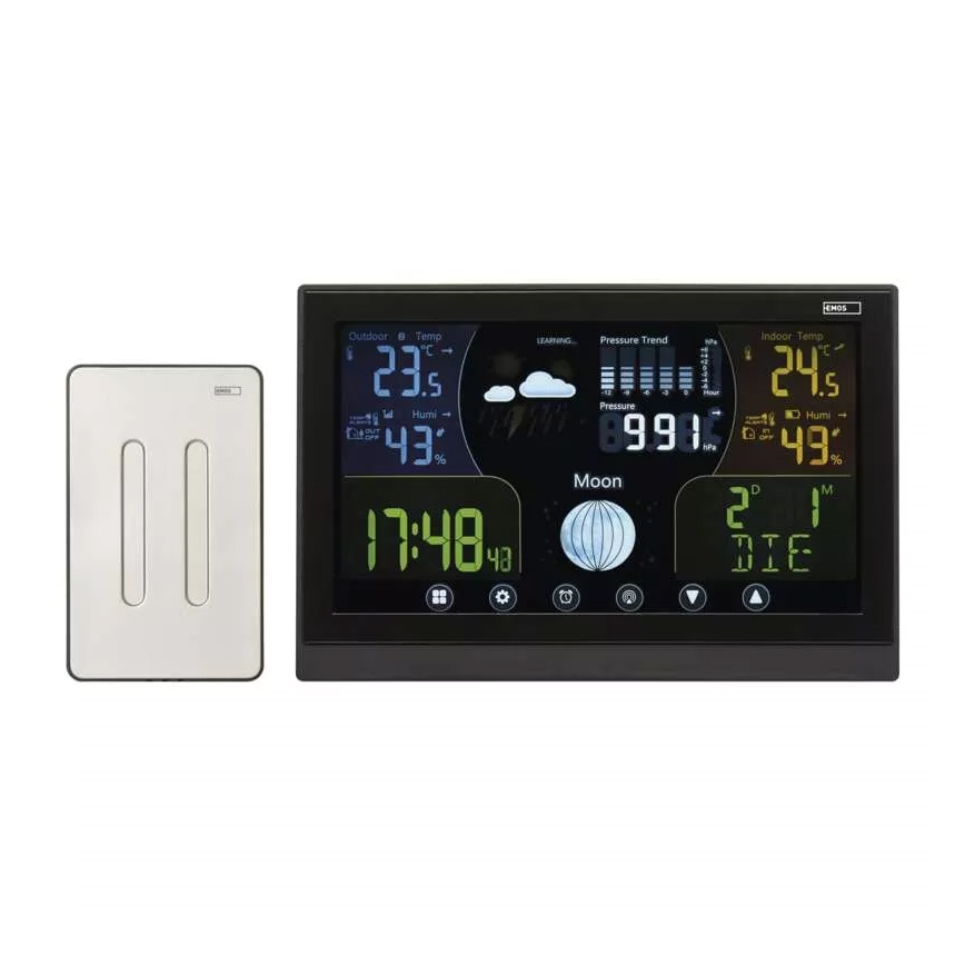 Wireless weather station with an alarm clock 3xAAA black