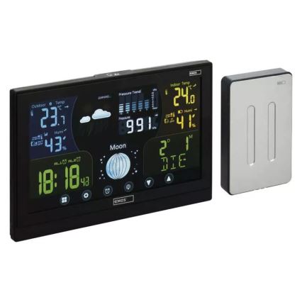 Wireless weather station with an alarm clock 3xAAA black