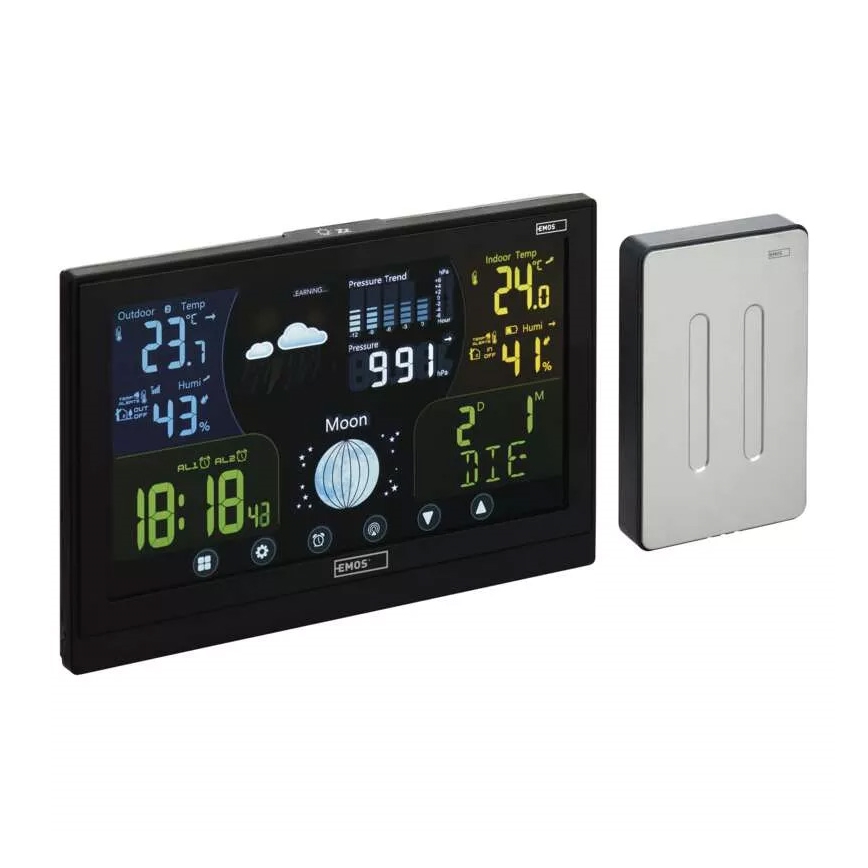 Wireless weather station with an alarm clock 3xAAA black
